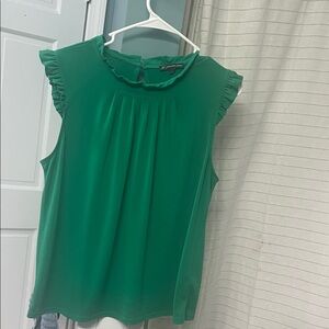 Adrianna Papell Emerald Ruffle Blouse